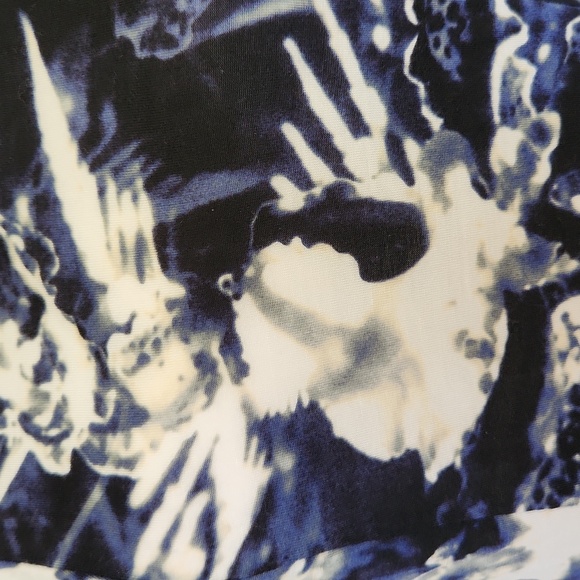 Vera Wang ¾ Sleeve Top Size Petite Small Blue & White - Picture 4 of 7